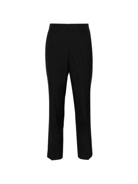 pinstripe slim-cut tailored trousers