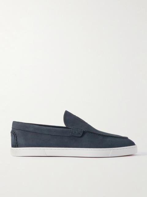 Christian Louboutin Moonboat Logo-Embossed Nubuck Loafers