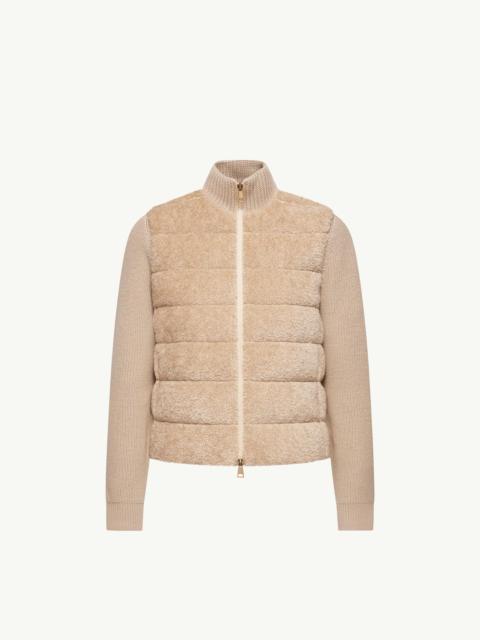 Moncler Padded Teddy & Wool Zip-Up Cardigan