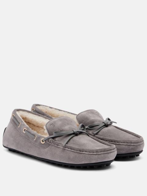 Tod's Gommino shearling-lined suede boat shoes