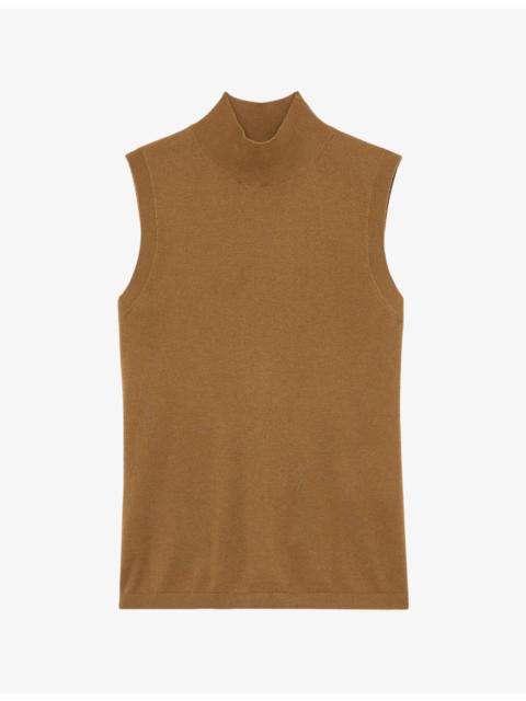 REISS Evelyn Funnel-Neck Wool Vest