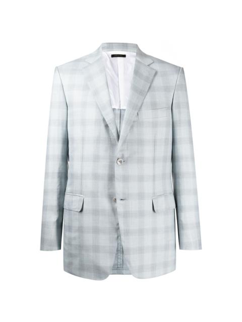 tailored check-print blazer