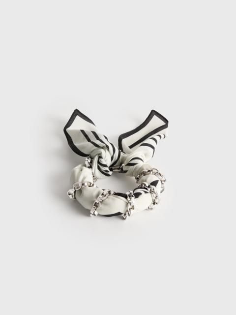 TOTEME Silk scarf bracelet ecru/black/silver