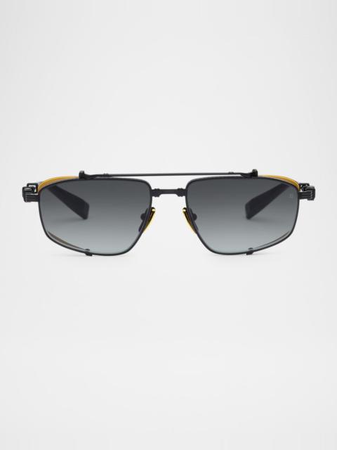 Balmain Brigade-V Aviator Titanium Sunglasses