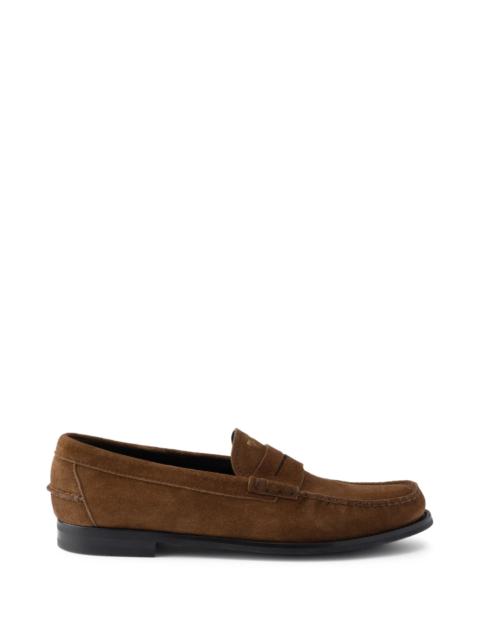 Prada Prada Vintage-effect Suede Loafers