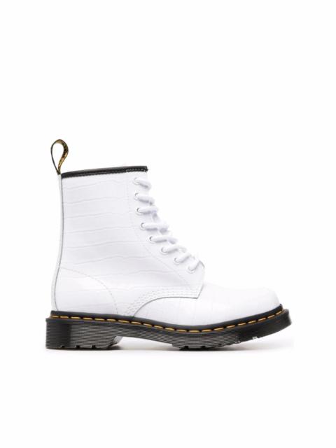 1460 white lace-up boots
