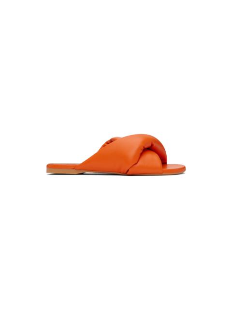 Orange Twist Flat Sandals