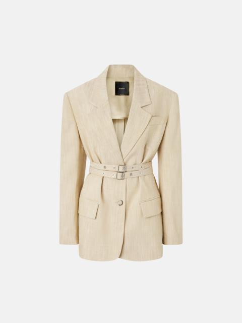 PINKO LINEN BLAZER WITH OPENINGS ON THE BACK | REVERSIBLE