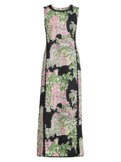 Lilly Pulitzer Women's Darlene Stretch Maxi Shift Dress - Onyx Oversized Anniversary