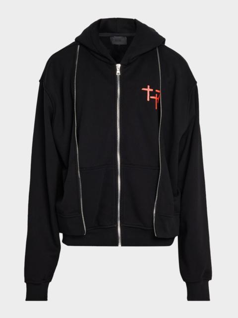 RTA Men's Ren Planetary Layered Zip Hoodie