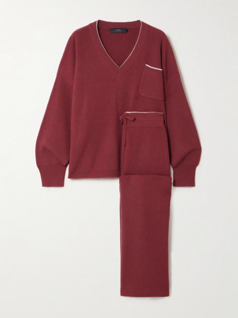 arch4 Partridges Ribbed Cashmere Sweater And Track Pants Set