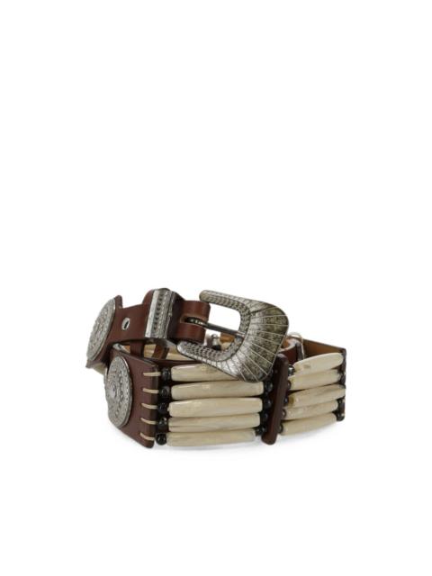 FORTELA Tamika bead-embellished studded belt