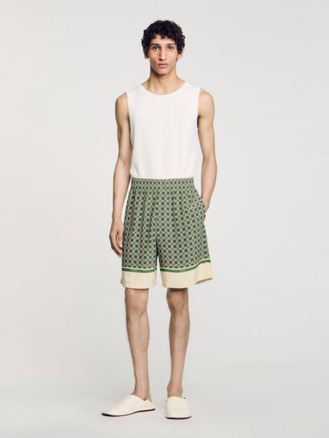 Sandro PATTERNED FLOWY BERMUDA SHORTS