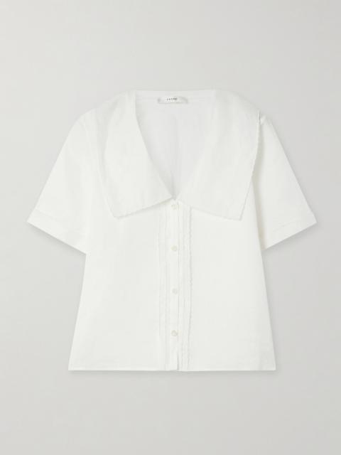 FRAME Scalloped Ramie-voile Blouse