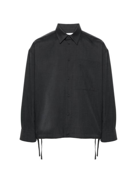 drawstring-hem wool shirt