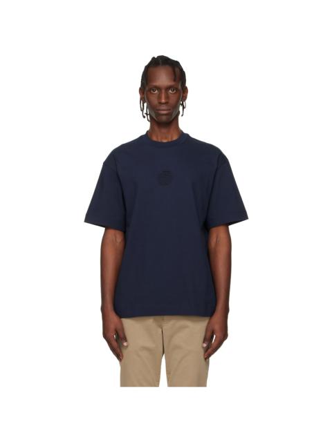 BOSS Navy Embossed-Logo T-shirt