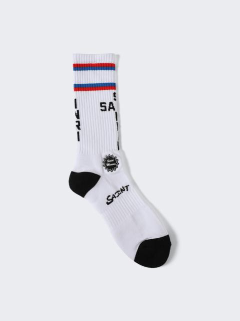 S N T Stripe Socks White
