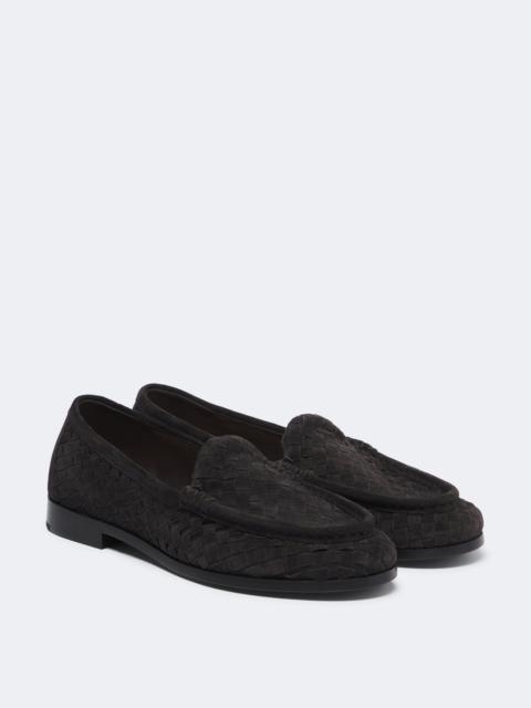 Bottega Veneta Silenzio Intrecciato suede loafers