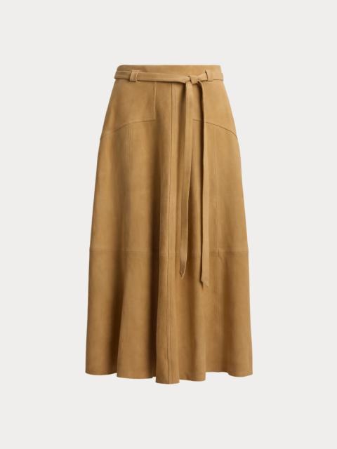 Polo Ralph Lauren Belted Suede A-Line Skirt