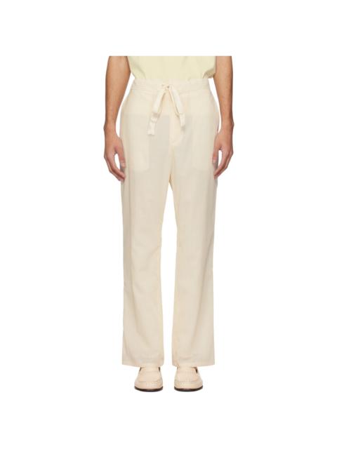 Beige Hard Twist Trousers