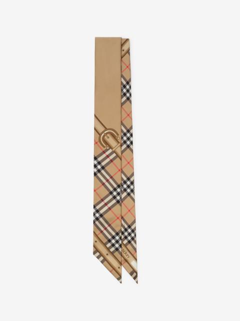 Burberry Skinny Knight Graphic Silk Scarf