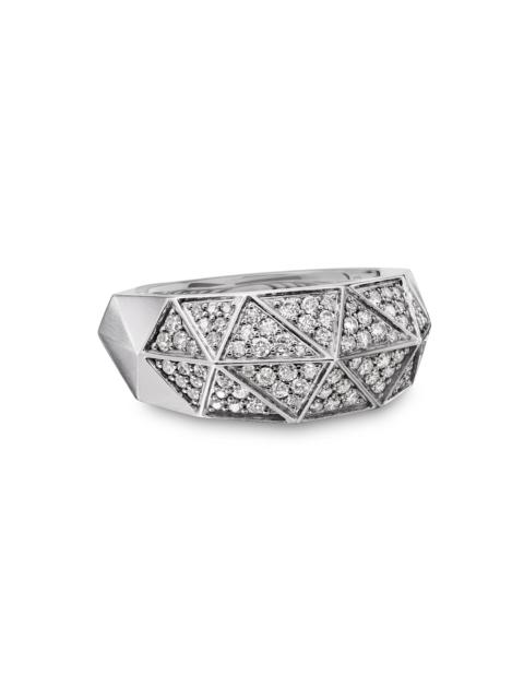 DAVID YURMAN Men's Torqued Faceted Signet Ring in Sterling Silver - Diamond