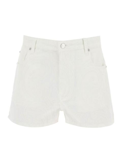 Paisley Denim Shorts