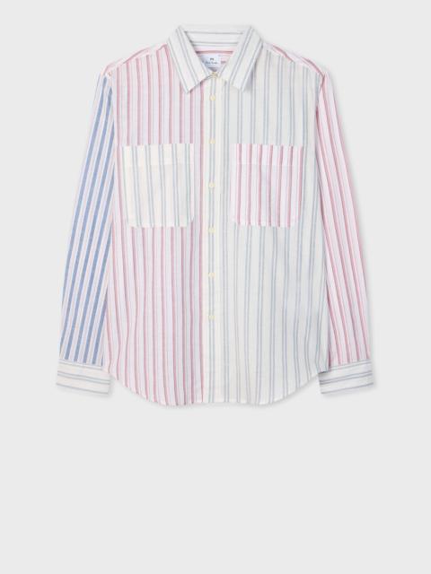 Paul Smith Mix Up Stripe Cotton-Linen Shirt