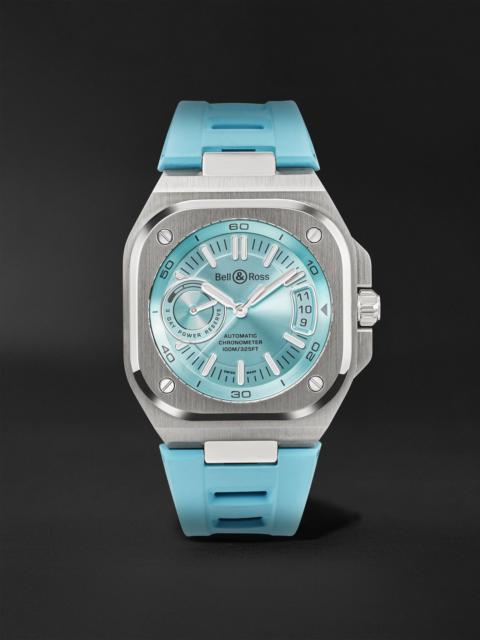 Bell & Ross BR-X5 Automatic 41mm Steel and Rubber Watch, Ref. No. BRX5R-IB-ST/SRB Blue
