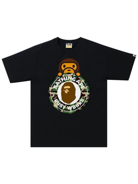 A BATHING APE® BAPE ABC Camo Milo On Busy Works Tee 'Black/Green'