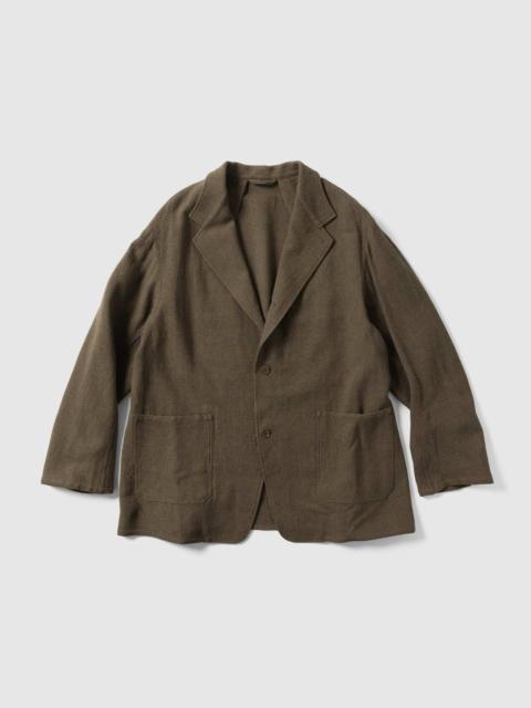 KAPTAIN SUNSHINE Wool Linen Serge Square Jacket Moss
