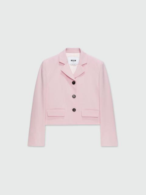 MSGM Pink virgin wool boxy jacket