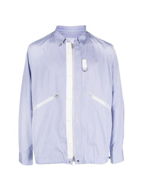elasticated-hem cotton shirt