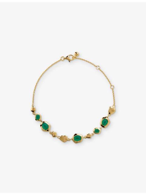 MONICA VINADER Odyssey Pebbled Onyx and 18ct Yellow-Gold Vermeil Chain Bracelet