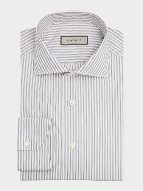 Canali Men's Classic-Fit Stripe Cotton Dress Shirt