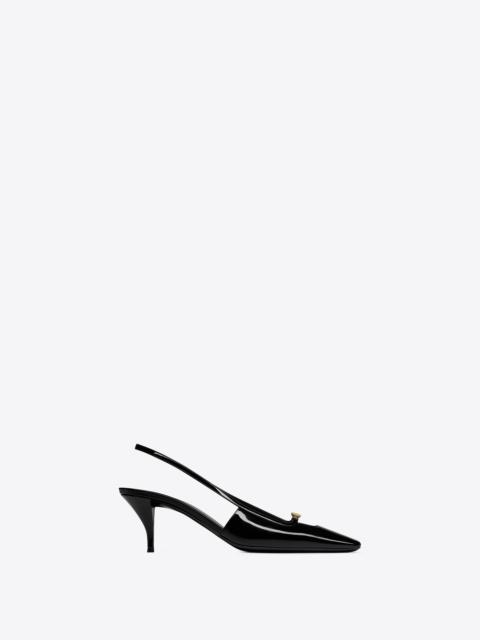 SAINT LAURENT blade slingback pumps in patent leather