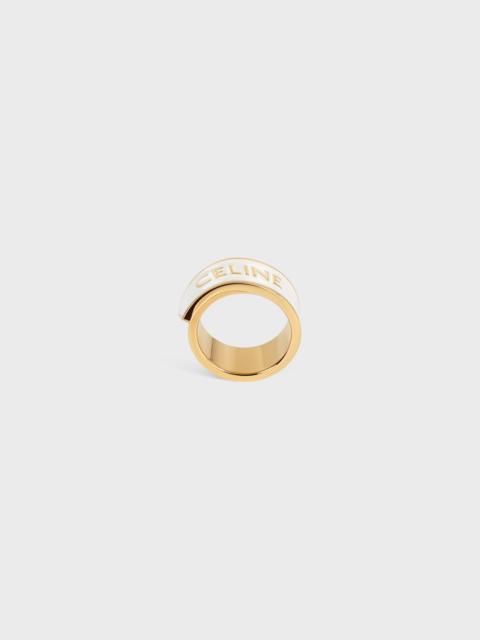 CELINE CELINE RIBBON RING IN ENAMEL AND BRASS WITH GOLD FINISH