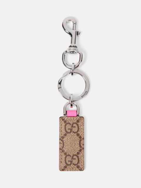 GUCCI Ophidia leather-trimmed canvas keychain