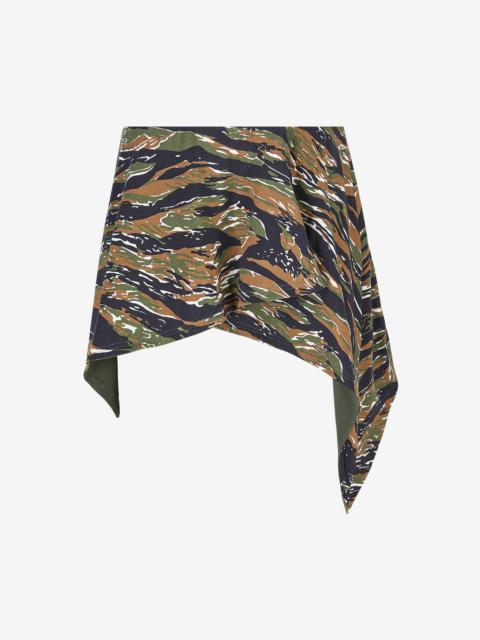 MILITARY AND LIGHT BROWN MINI SKIRT