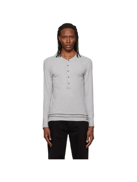 TOM FORD Gray Cotton Henley