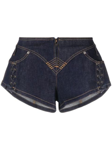 Jean Paul Gaultier lace-up denim shorts
