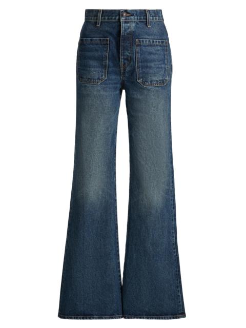 NILI LOTAN Women's Florence Patch Pocket Flare Jeans - Simon Wash