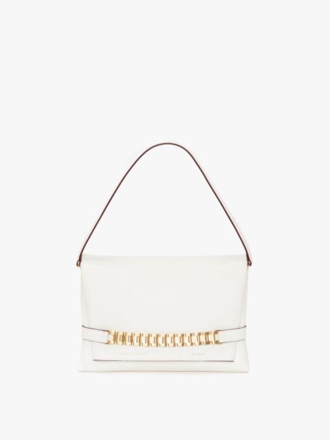 Victoria Beckham Chain Pouch with Strap In White Leather