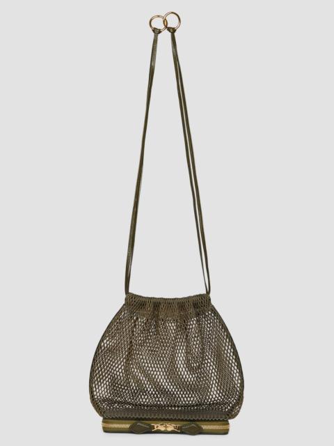 Alaïa Women's Fishnet Bucket Bag - Camouflage Green