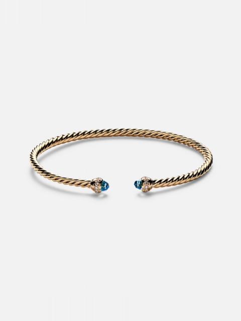 DAVID YURMAN Cablespira® Flex 18kt gold cuff bracelet with topazes and diamonds