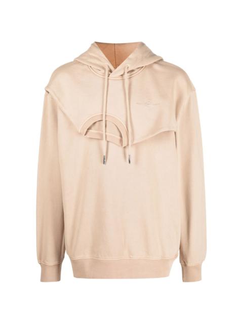 FENG CHEN WANG layered embroidered-logo hoodie