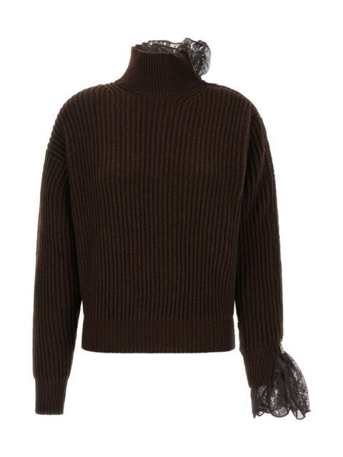 GIUSEPPE DI MORABITO Ribbed Lace Sweater