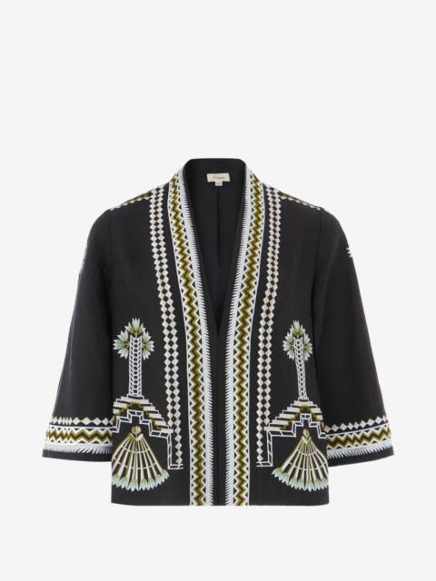 Temperley London embroidered linen jacket