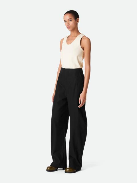 Bottega Veneta Cotton Twill Wide Leg Trousers