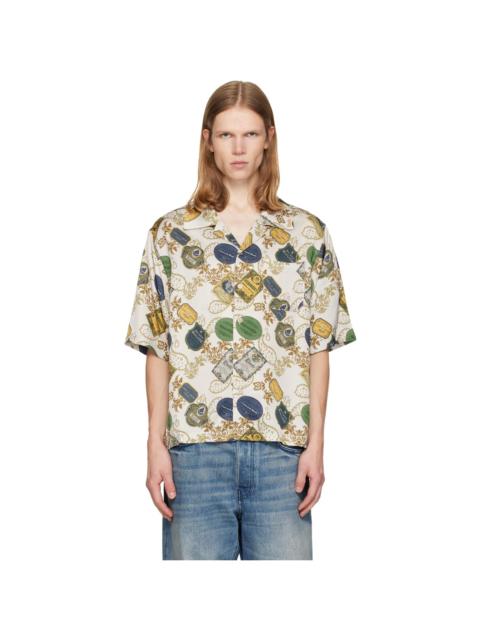 Rhude Beige Vin Bandana Print Button-Up Shirt